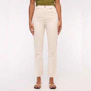 Abercrombie & Fitch Curve Love Ultra High Rise Ankle Straight Jean